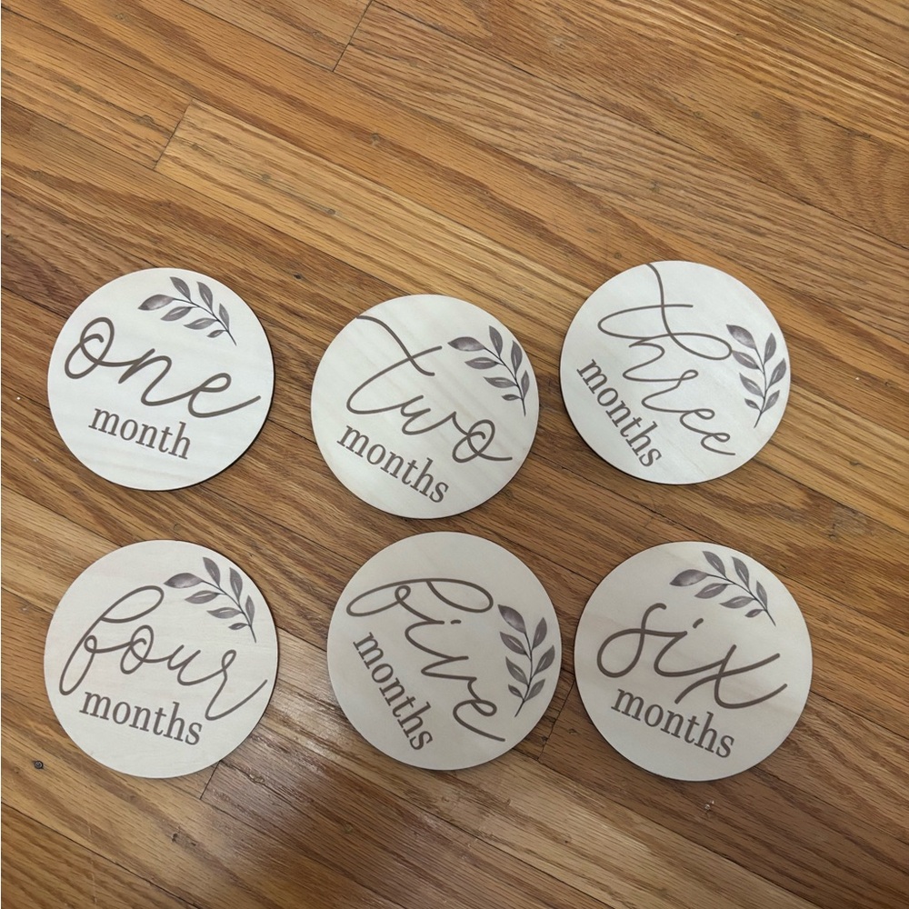 Baby milestone plaques months 1-12
